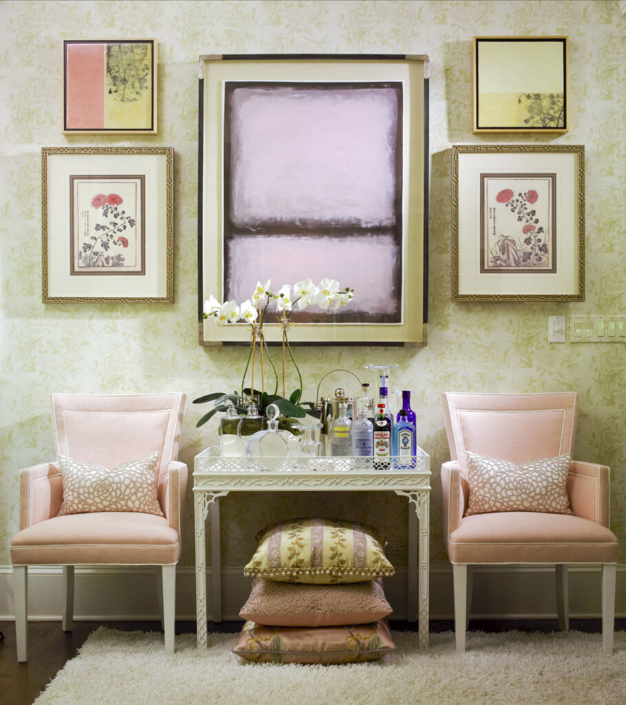 A touch of blush bar cart